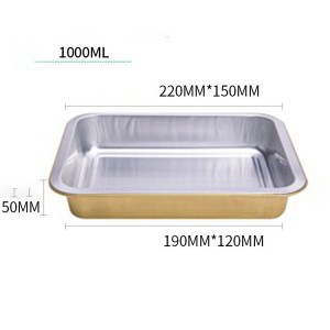 Cutie de prânz din folie de aluminiu de unică folosință, cutie de tablă dreptunghiulară pentru grătar