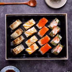 Boîte de sushi d'emballage de récipient de nourriture de bento de cadeau de luxe de ventes chaudes