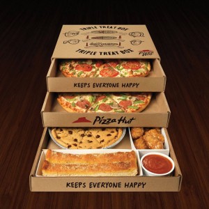 Atacado embalagem personalizada ondulada de 3 camadas caixa de pizza de três camadas