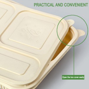 Lamtu tal-Qamħirrun Disposable 5 Kompartiment 1100 1000 Ml Bento Lunch Box