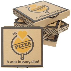 Захиалгат Атираат пиццаны хайрцаг сав баглаа боодлын хайрцаг нь лого бүхий мини пицца хайрцаг