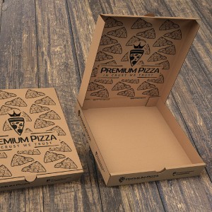 Caixas de pizza de papel corrugado personalizados impresas por xunto