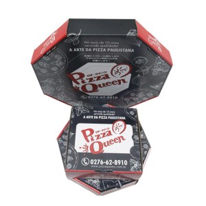 Engros høykvalitets tilpasset størrelse emballasjeboks sekskantet pizzaboks