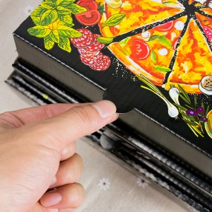 Պատվերով լոգոն կենսաքայքայվող վերամշակվող ծալովի փաթեթավորման պիցցայի թղթե տուփ