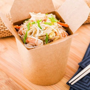 Food grade custom ການພິມ biodegradable noodle ກ່ອງອາຫານທ່ຽງ