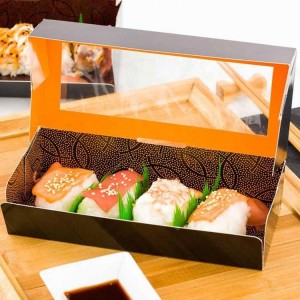 Héich Qualitéit Benotzerdefinéiert Luxus Kraftpabeier Take Away Sushi Boxen