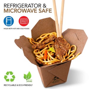 Food grade custom printing kotak makan siang kertas mie biodegradable