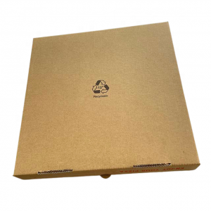 Didaur ulang logo ngaropéa kertas pizza warni kotak pizza corrugated