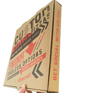 Boîtes à pizza ondulées en papier à pizza coloré avec logo personnalisé recyclable