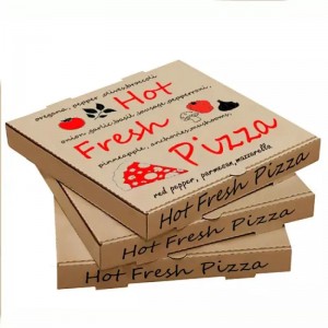 Гореща продажба на велпапе по поръчка на картонена кутия за опаковане на пица хартиена кутия