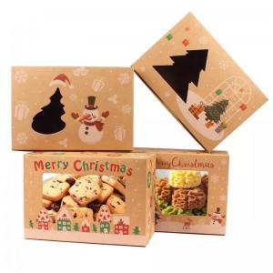 खिड़की के साथ क्रिसमस उपहार बेकरी खाद्य रोटी कैंडी कुकी बक्से