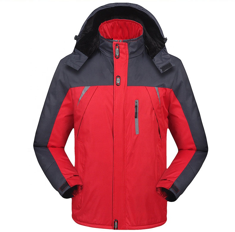 Venda de fábrica chaquetas de talla grande para homes, abrigo de inverno grueso e cálido, chaqueta impermeable para exteriores a proba de vento a granel