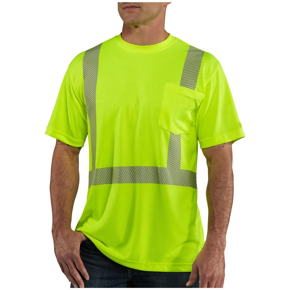 बल्क बिक्री सुरक्षा रिफ्लेक्टिभ कपडा कामदारको लुगा समर फास्ट ड्राई स्पोर्ट्स प्लस साइज पुरुष टी-शर्ट हाई विस रिफ्लेक्टिभ स्ट्राइप