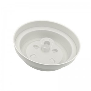 80mm bagasse cup Lids With Button ເຮືອນ 100% ຍ່ອຍສະຫຼາຍ