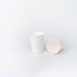 12oz 可生物降解甘蔗渣纸浆模具咖啡杯