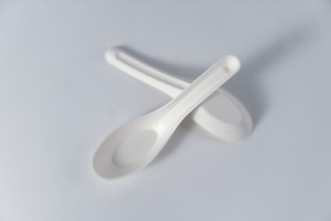 कंपोस्टेबल सूप चमचा, शाश्वत नूतनीकरणयोग्य वनस्पती फायबरपासून बनविलेले
