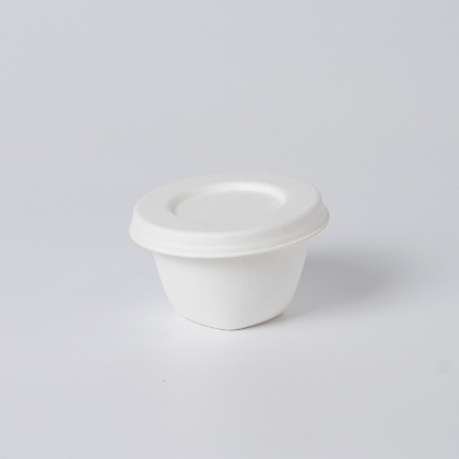 2oz Bagasse Sauce Cup with Lid Set for Dressing Food Ketchup Salad Sauce ແນະນໍາຮູບພາບ