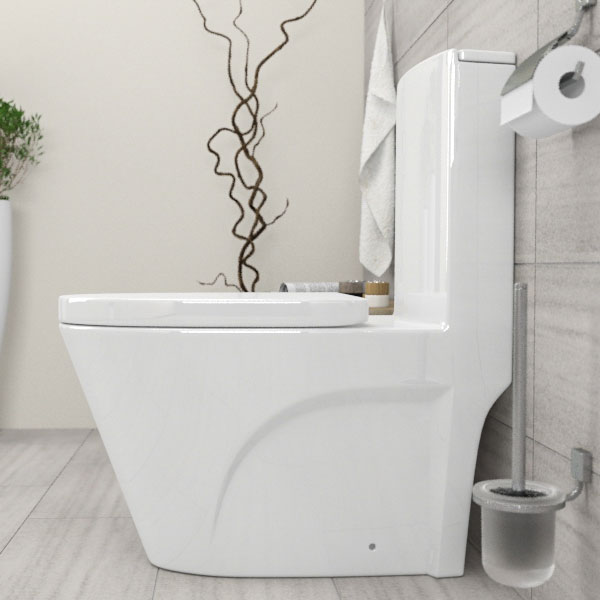 Hoogwaardig sanitair badkamer met dubbel spoelsysteem uit één stuk Uitgelichte afbeelding
