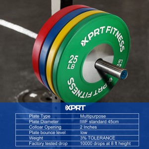 مقابلہ بمپر پلیٹس۔ اولمپک وزن کی پلیٹوں کا رنگ اسٹیل کے ساتھ