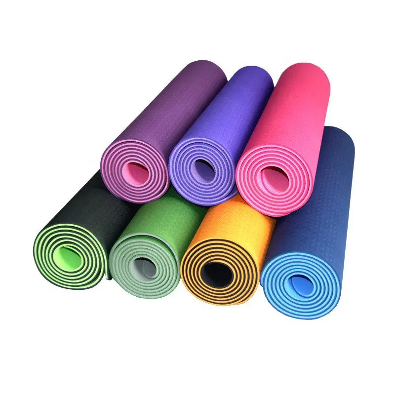 Customized Logo TPE Double Colour Foldable Yoga Mats