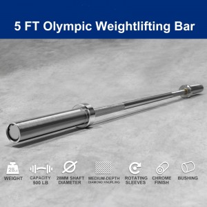 5 FT OLYMPIC WEIGHTLIFTING BARBELL WITH SPRING COLARS