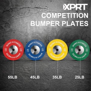 COMPETITION BUMPER PLATES.Olympic Weight Plates Kleur Coded mei Steel