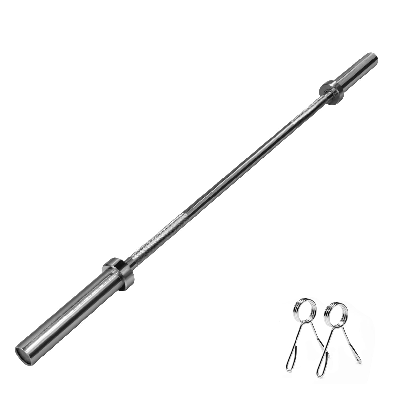 5 FT OLYMPIC WEIGHTLIFTING BARBELL with SPRING COLLARS รูปภาพเด่น