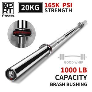 Technoage 7FT Olympic Barbell Olympic Bar Solid Chrome Barbell 700lbs Load Capacity (2 ιντσών) για Άρση Βαρών, Squats, Dead-lifts, Presses και Lunges