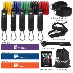 Resistance Bands Set for Home Gym and Exercise with 3 Loop Workout Bands