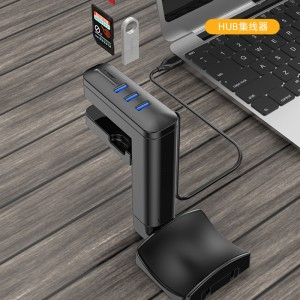 Supporto per cuffie personalizzato con hub USB sotto il gancio per display delle cuffie da scrivania