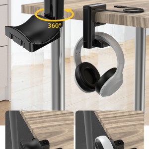Mukautettu kuulokejalusta USB-keskittimellä pöydän kuulokkeiden näytön ripustimella