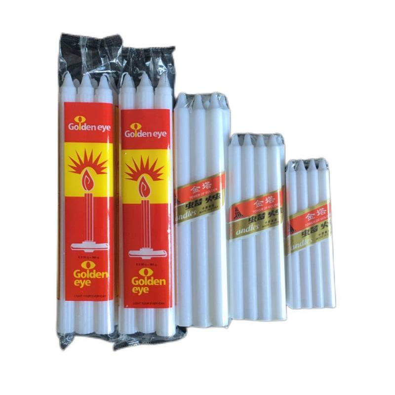 Fluted candle manufacturer murang 45g white twisted household stick candle Para sa Nigeria Market