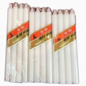 Popolari 100% Paraffin Wax White Color Stick Candle Velas