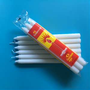 Ordinary Discount Fluted White Candle Wholesale - Africa Market Paraffin Wax Raw Material White  Color Fluted Candle Velas 300-400g/Pc   – Zhongya