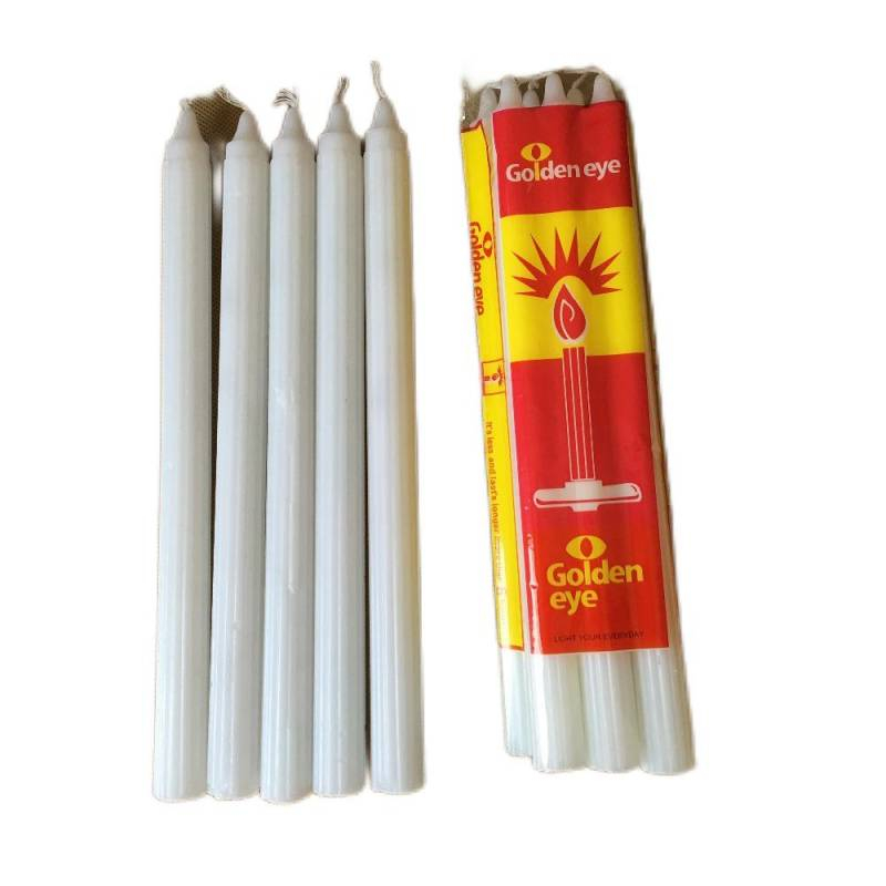 Jualan hangat 2022 Angola wax fluted white stick candle isi rumah velas