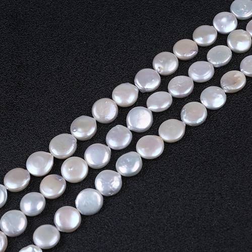 AAA 12-13mm White Cream Freshwater Pearls, Natural, AAA Grade, Coin Pearls