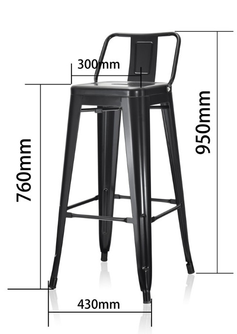 Bar Counter Stool Home Modern Minimalist Casual Cafe Furniture Metal High Bar Chairs with backrest for Bar Table XRB-2005-B