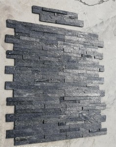 Black quartz ultra-thin wall decoration cultural stone