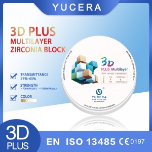 57% Translucency 3D Plus Multilayer Dental Zirconia Block False Dental Zirconia Discs