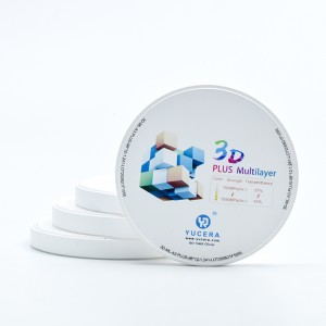 Blocco di zirconio dentale Yucera 3D plus multistrato Blocchi di zirconio dentale con multistrato di zirconio dentale CE ISO