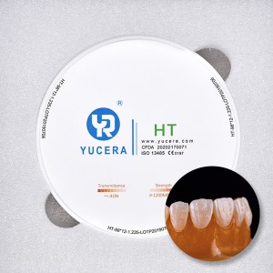 Bloques de circonio dental 98x10mm HT 1250MPA 1530 ℃