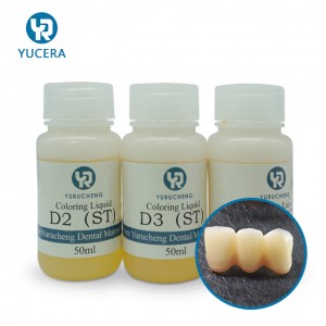 Οδοντιατρικό εργαστήριο Χρήση Δισκών Zirkonia 16 Έγχρωμο Διάλυμα Βαφής HT ST Υγρό χρωματισμού λευκών μπλοκ ζιρκονίας
