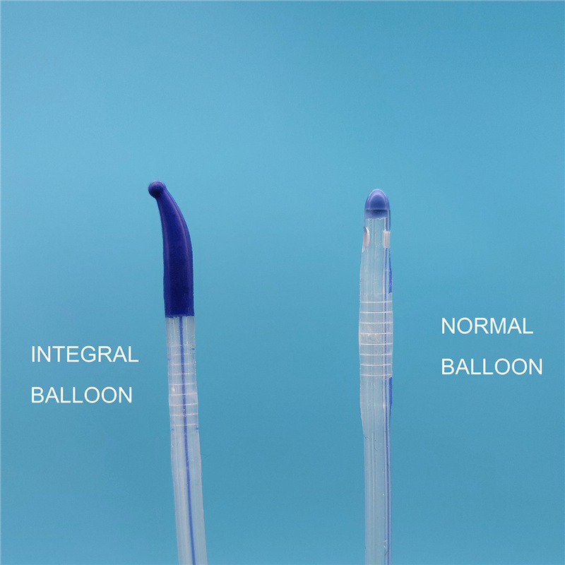 Unibal Integral Balloon Technology සමඟ ද්වි මාර්ග සිලිකොන් ෆෝලි කැතීටරය ඒකාබද්ධ පැතලි බැලූනය Tiemann Tiped Urethral Use Men