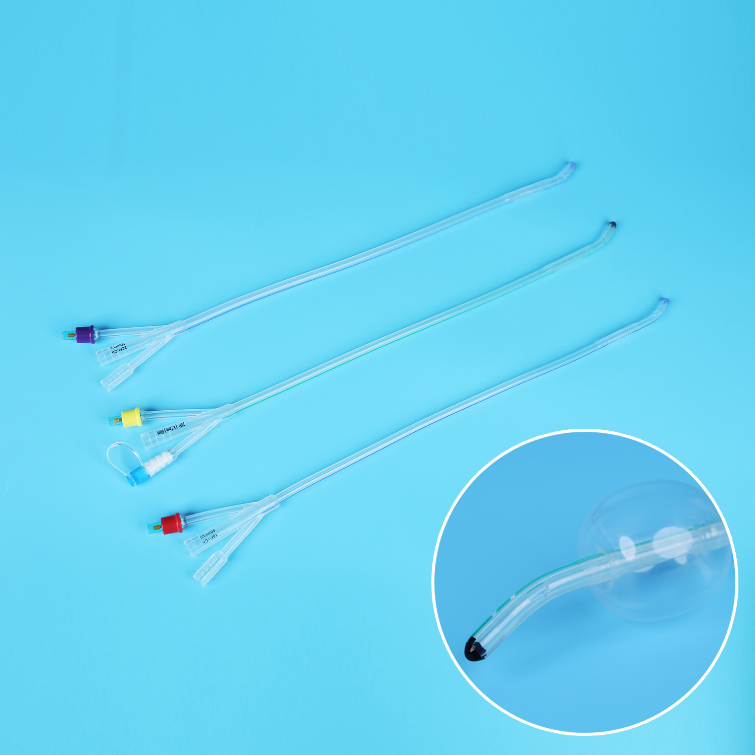 Silicona Foley Catheter Tri Voja Coude Tip Tiemann Normala Balono Fabrikisto Ĉinio