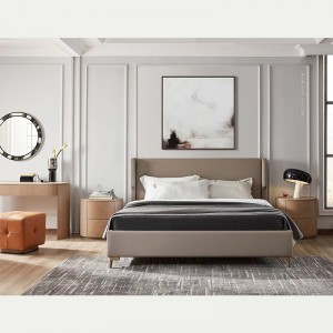 Upholstered Panel Bed With Dresser Set