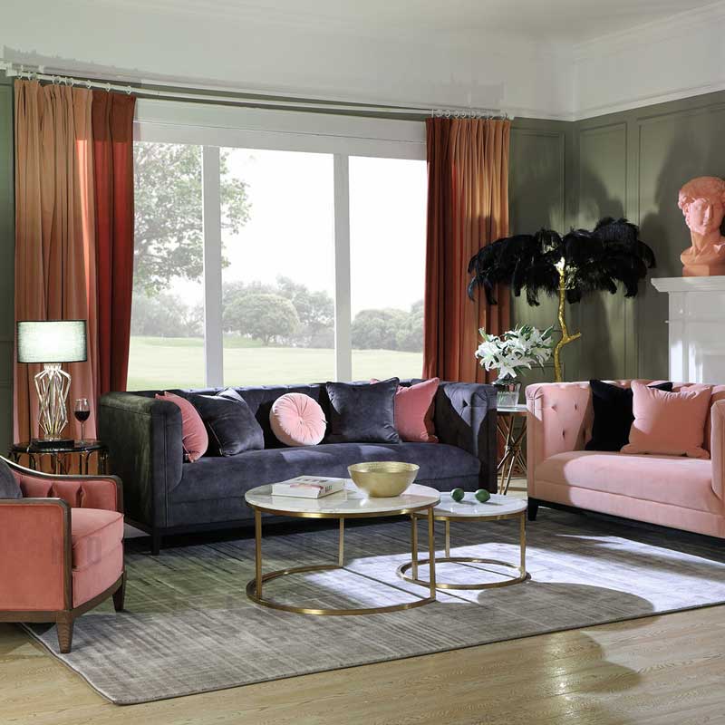 Contemporary Fabric Living Room Furniture Sets rusununguko musanganiswa