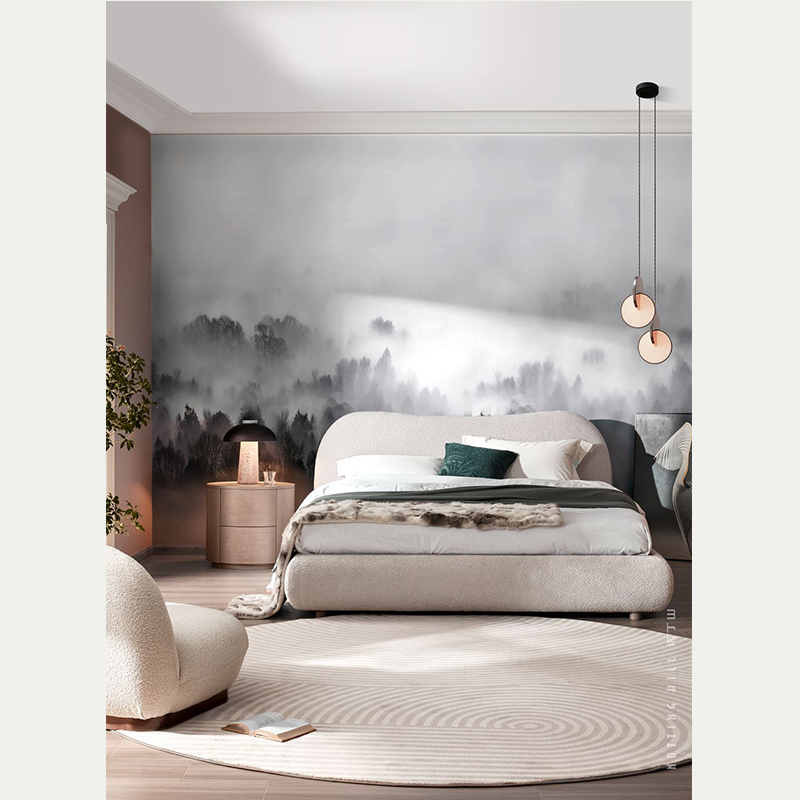 Cloud Shaped Upholstered Bed Set