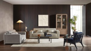 China Wooden Furniture Yemazuva ano yekutandarira sofa set