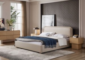 OEM/ODM Производител со модерен дизајн Дрвен и тапациран кревет