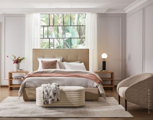 Visokokakovostna lesena zakonska postelja za sodobno spalnico